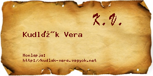 Kudlák Vera névjegykártya